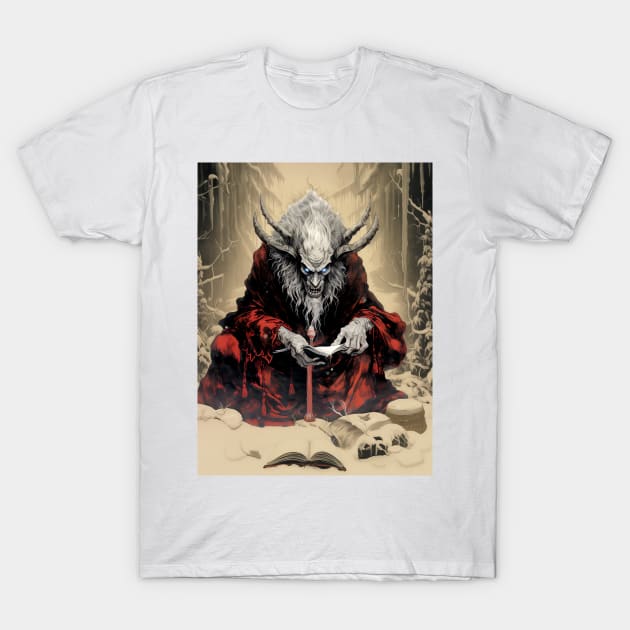 Krampus: A Yuletide Journey into Alpine Folklore T-Shirt by Puff Sumo